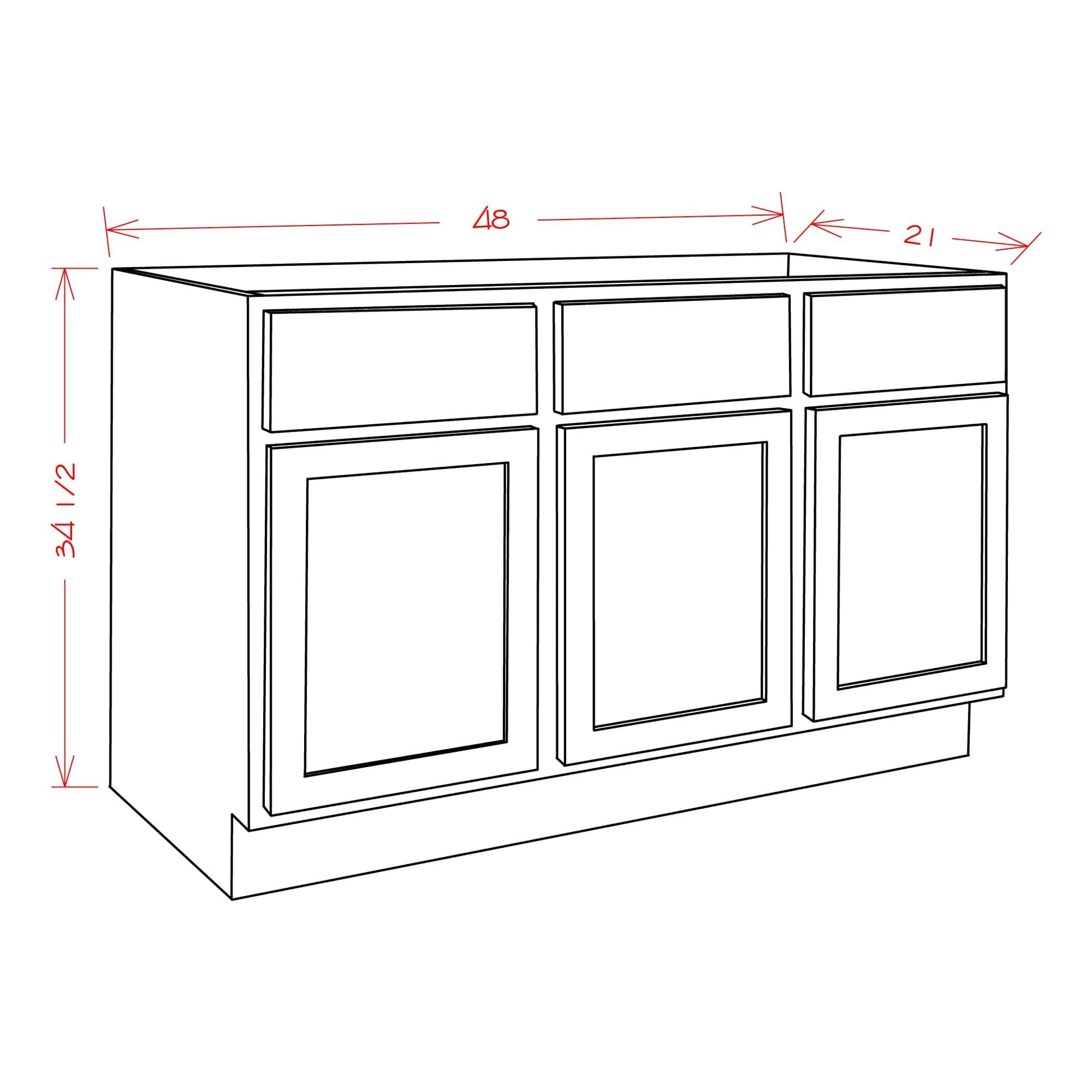 Amishwerks Provincial Bathroom Vanities Provincial 48" Bathroom Vanity Sink Base Cabinet