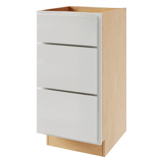 Amishwerks Pure White Base Cabinets Pure White 12" 3-Drawer Base Cabinet