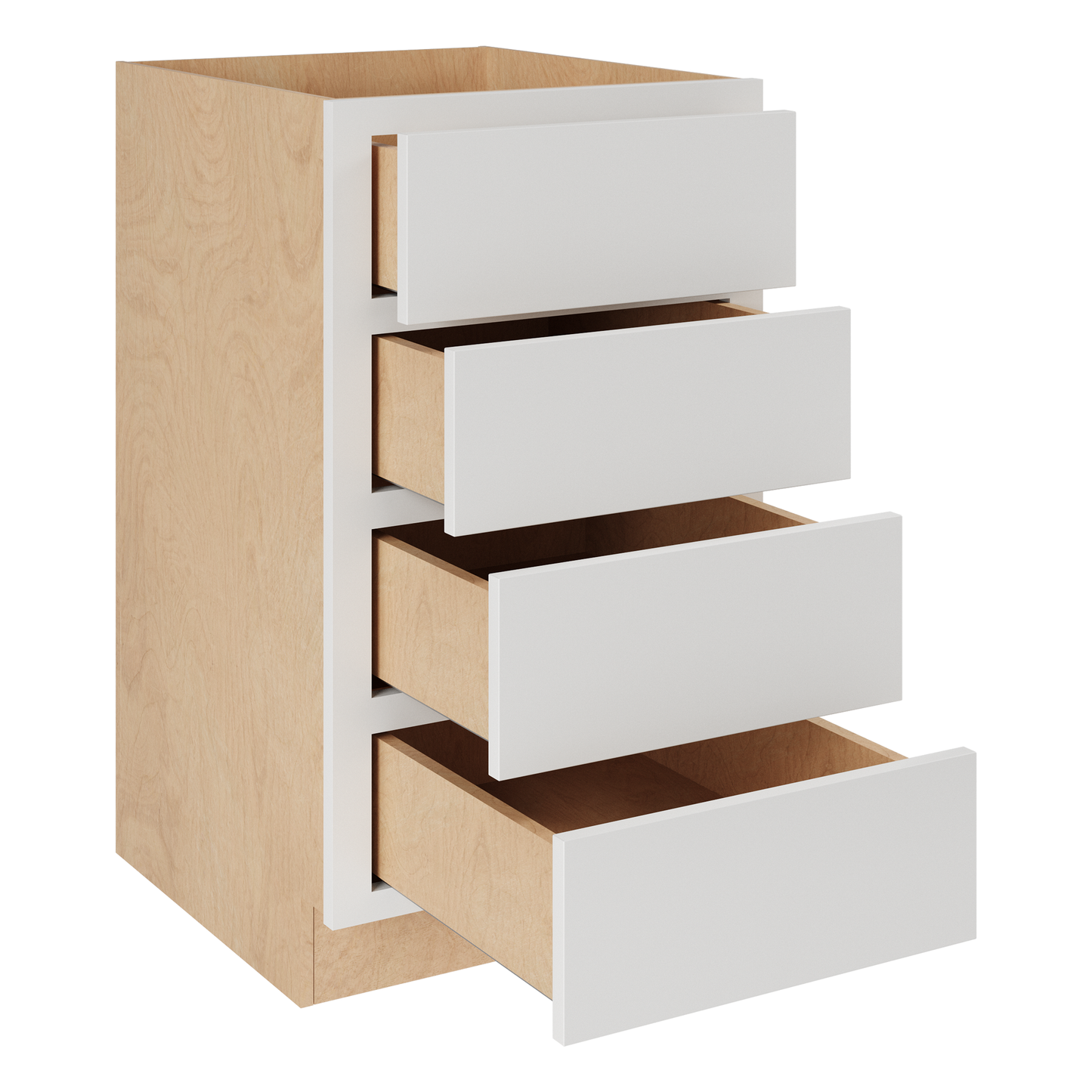 Amishwerks Pure White Base Cabinets Pure White 18" 4-Drawer Base Cabinet