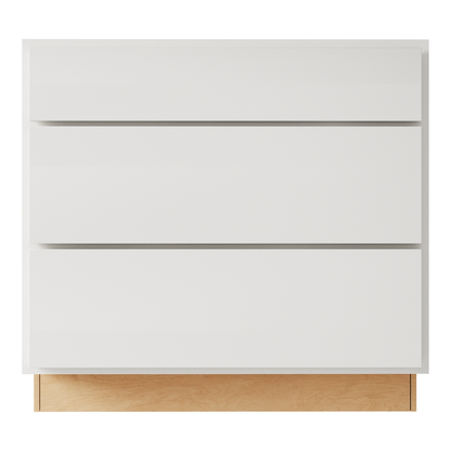 Amishwerks Pure White Base Cabinets Pure White 3-Drawer Base Cabinet