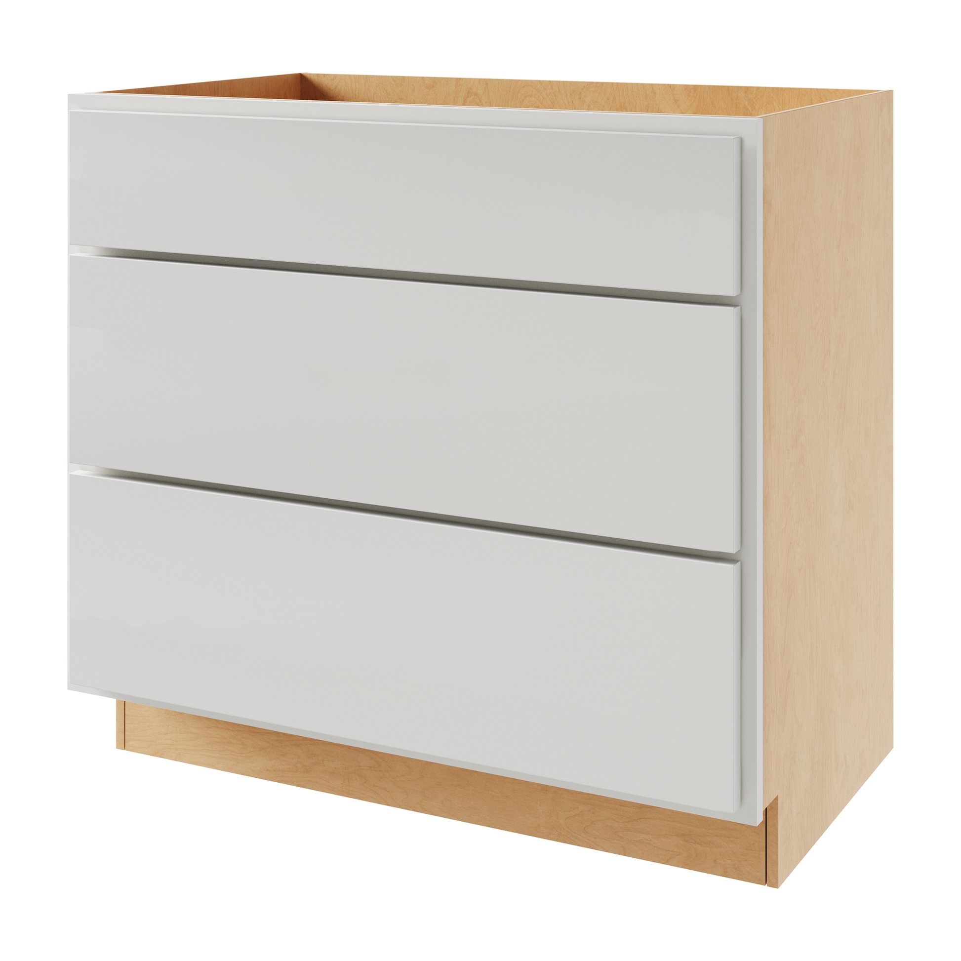 Amishwerks Pure White Base Cabinets Pure White 3-Drawer Base Cabinet