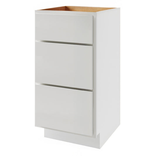 Amishwerks Pure White Bathroom Vanities Pure White 12" Bathroom Vanity 3-Drawer Base Cabinet