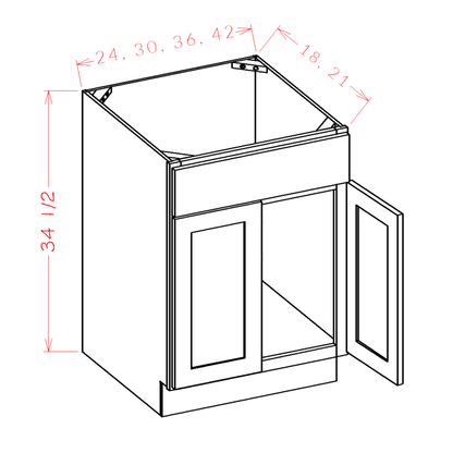 Pure White 36" Bathroom Vanity Sink Base Cabinet
