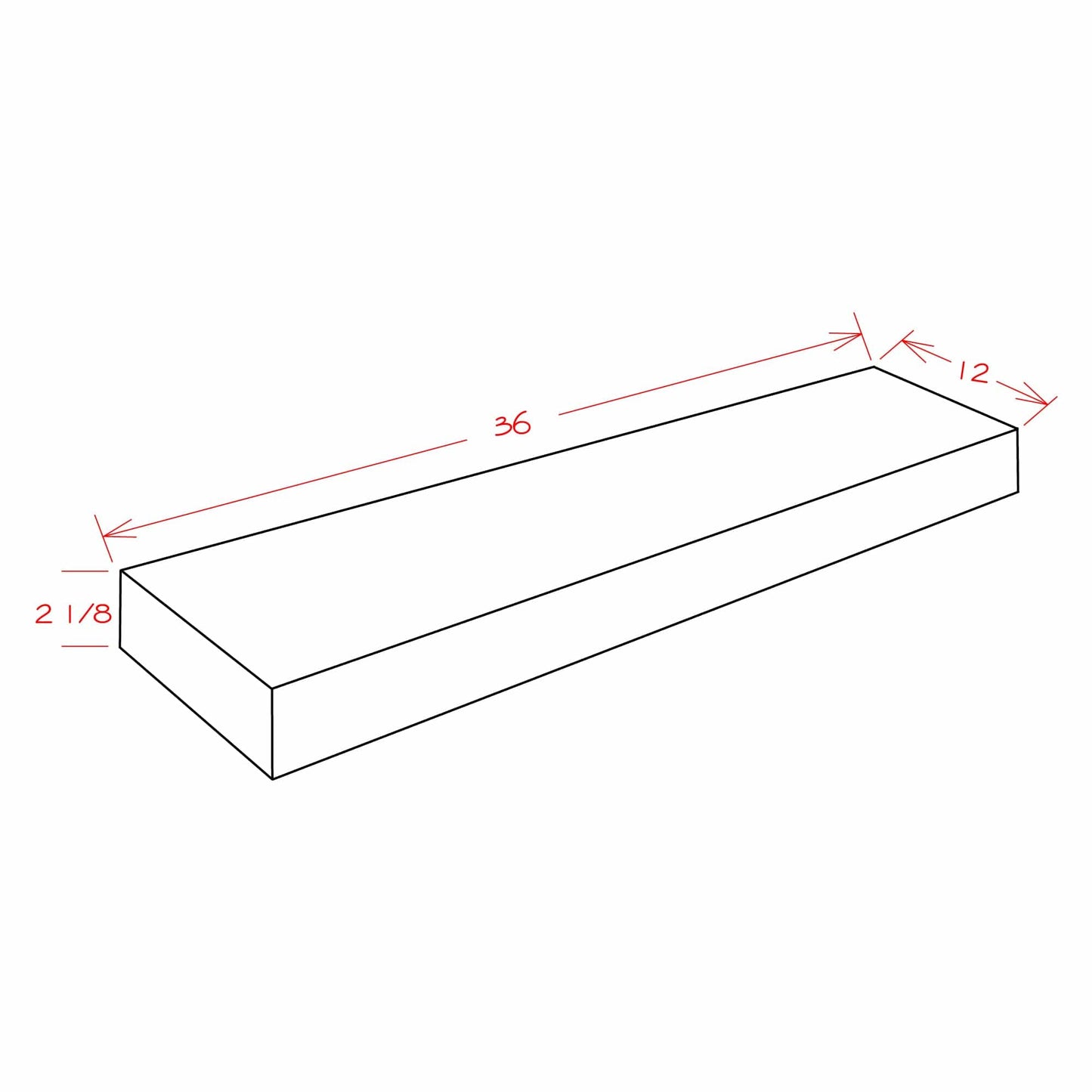 Amishwerks Pure White Floating Shelves Pure White 36" Floating Shelf