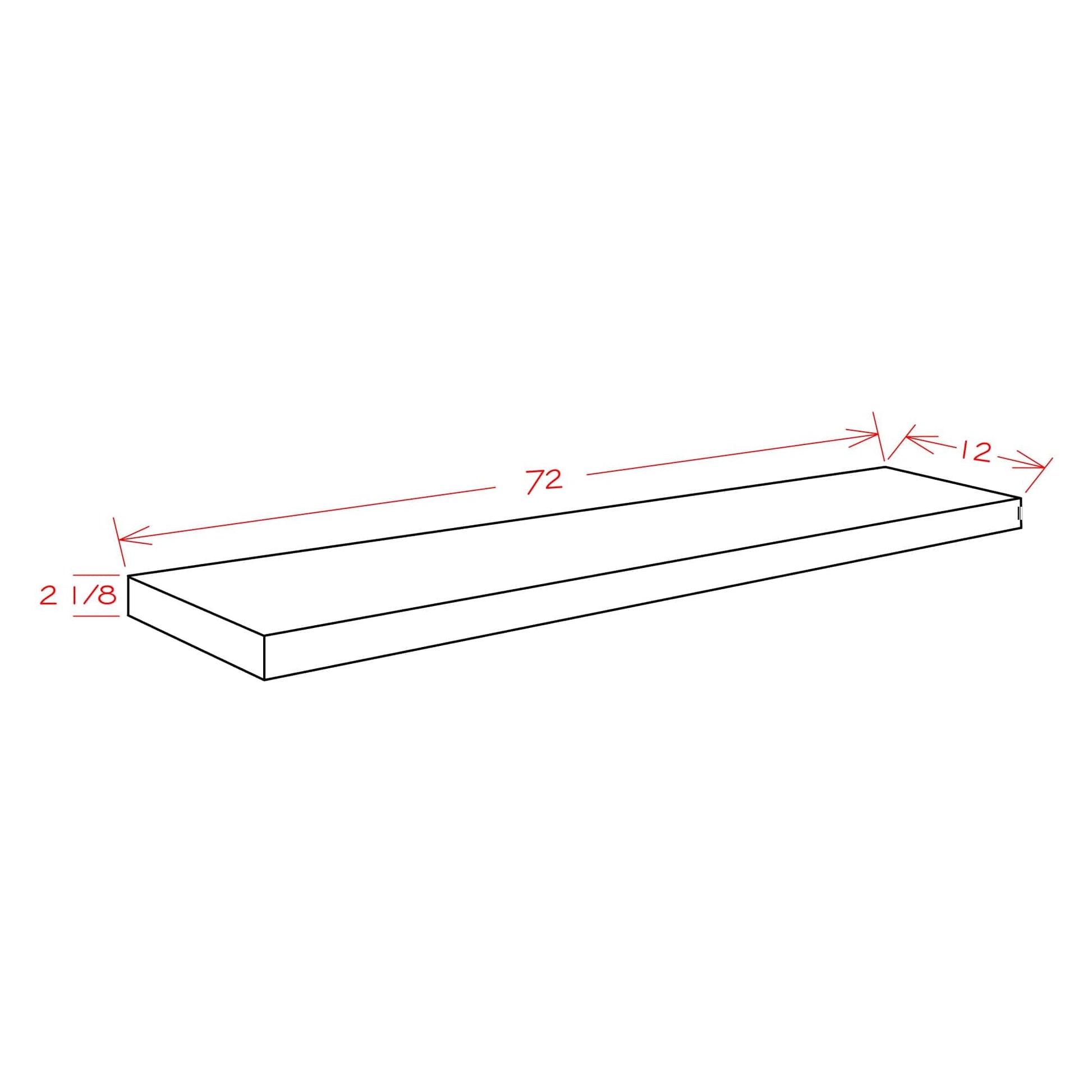 Amishwerks Pure White Floating Shelves Pure White 72" Floating Shelf