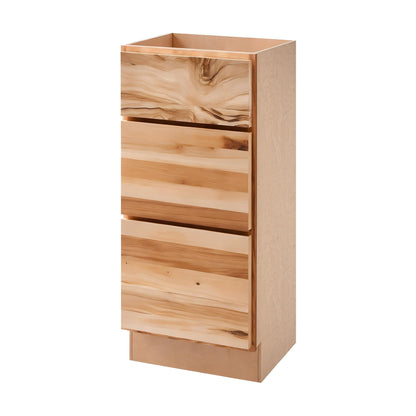 Amishwerks Rustic Hickory Base Cabinets Rustic Hickory 12" 3-Drawer Base Cabinet