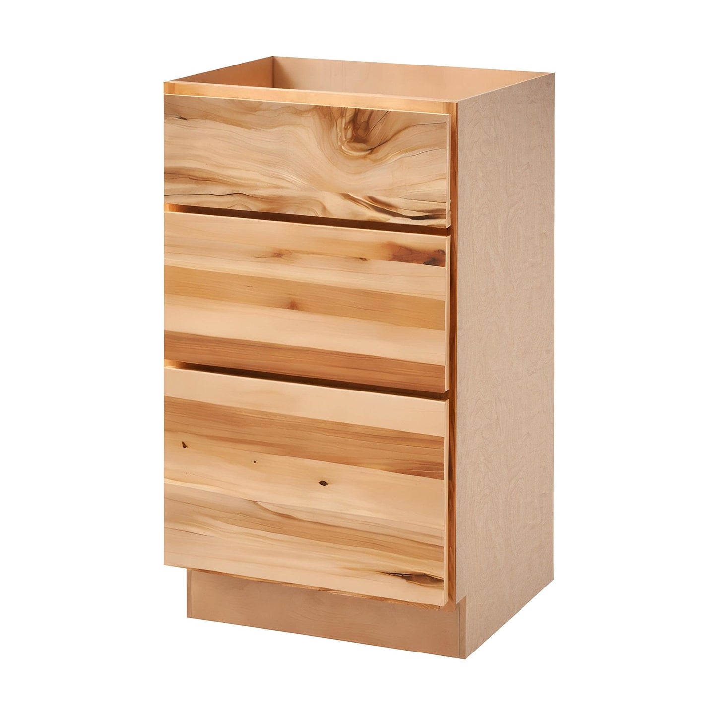 Amishwerks Rustic Hickory Base Cabinets Rustic Hickory 18" 3-Drawer Base Cabinet