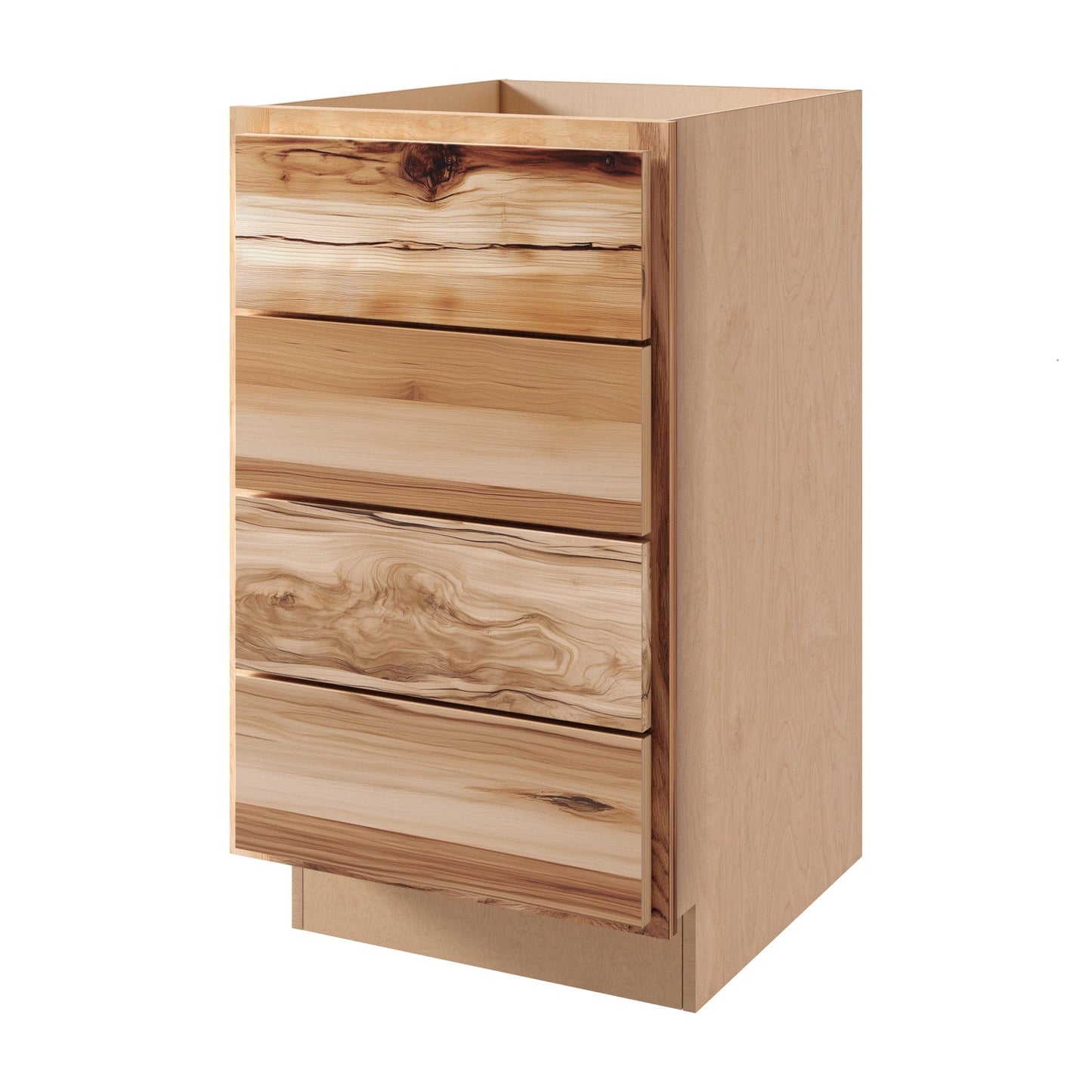Rustic White Oak 18" 4-Drawer Base Cabinet