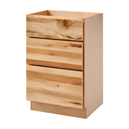 Amishwerks Rustic Hickory Base Cabinets Rustic Hickory 21" 3-Drawer Base Cabinet