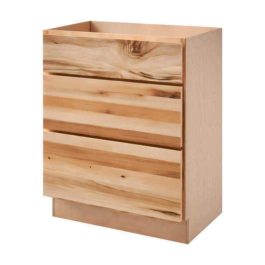 Amishwerks Rustic Hickory Base Cabinets Rustic Hickory 24" 3-Drawer Base Cabinet