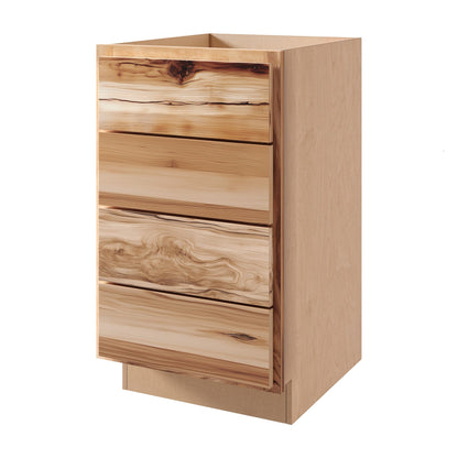 Rustic White Oak 24" 4-Drawer Base Cabinet