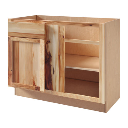 Rustic White Oak 42" Blind Corner Base Cabinet