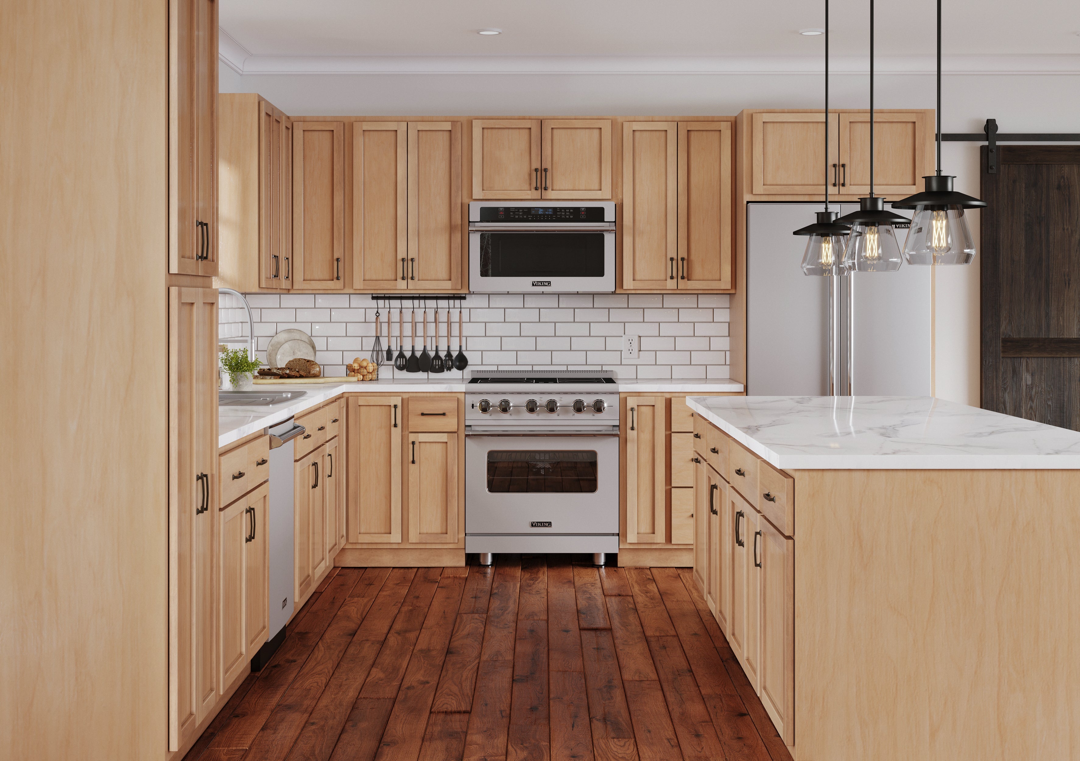 Maple Unfinished Kitchen Cabinets - 10x10 L-Shaped Kitchen Design Layo ...