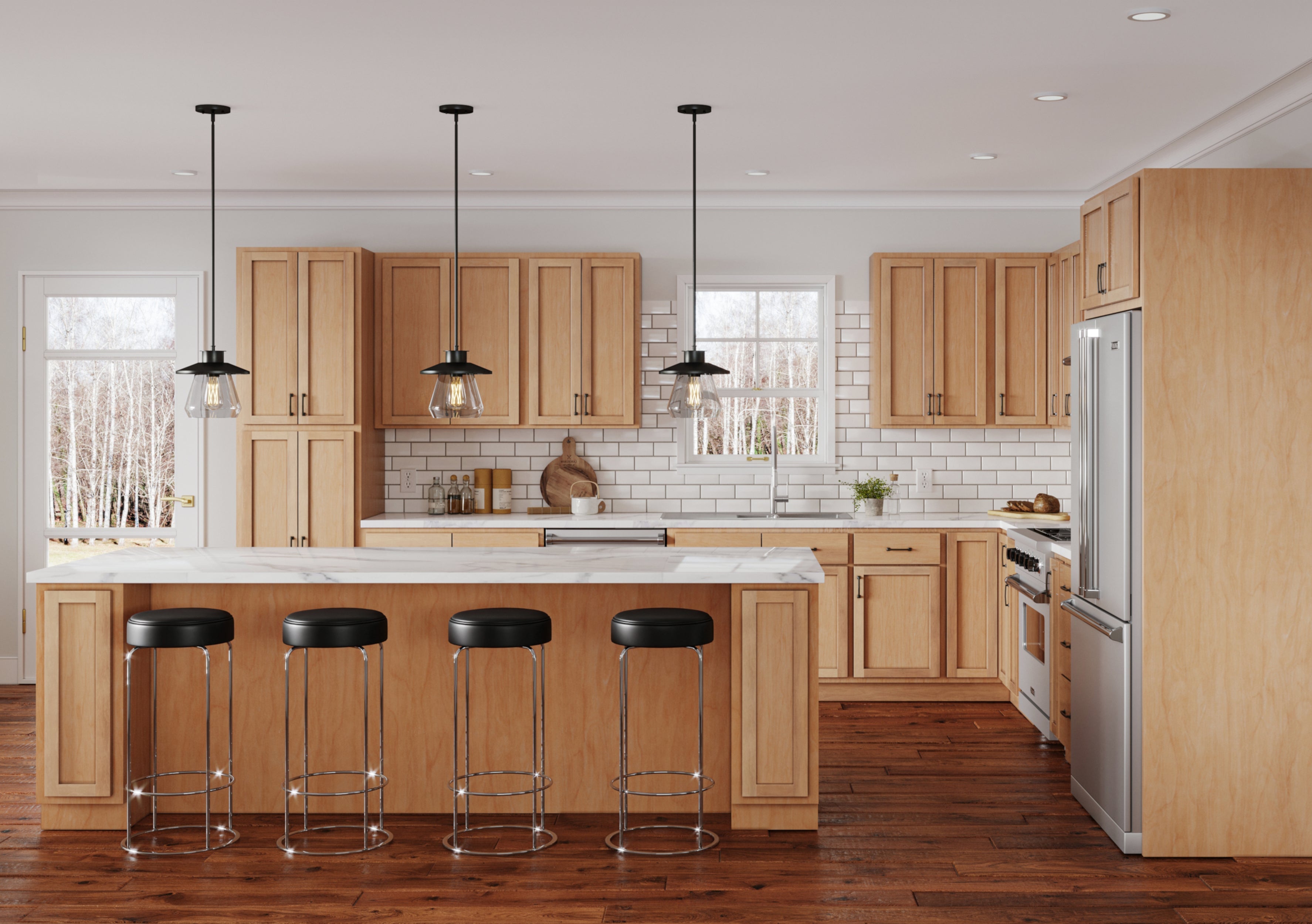 Natural Maple Kitchen Cabinets – Amishwerks Natural Maple Kitchen ...