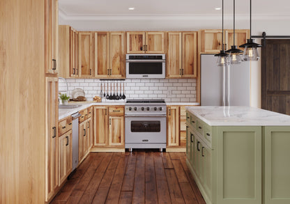 Backwoods Cabinetry 10x10 L-Shaped Rustic Hickory Kitchen Cabinets - 10x10 L-Shaped Kitchen Design Layout
