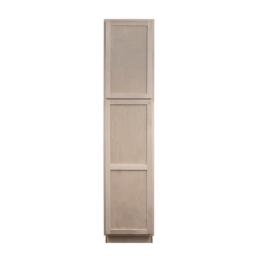 Amishwerks Maple Unfinished Oven and Pantry Cabinets Maple Unfinished 18" x 84" Tall Pantry Linen Cabinet