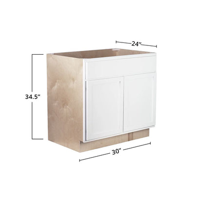 Amishwerks Pure White Base Cabinets Pure White 30" Base Cabinet