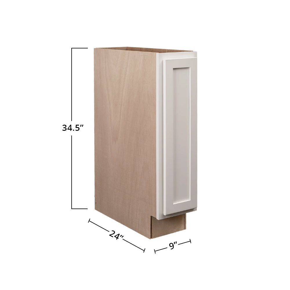 Amishwerks Pure White Base Cabinets Pure White 9" Full Height Door Base Cabinet