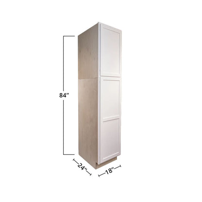 Amishwerks Pure White Oven and Pantry Cabinets Pure White 18" x 84" Tall Pantry Linen Cabinet