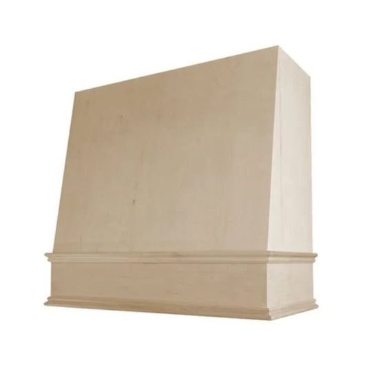 Hoodsly Angled Wood Range Hood Unfinished Wood Range Hood with Angled Front and Classic Trim