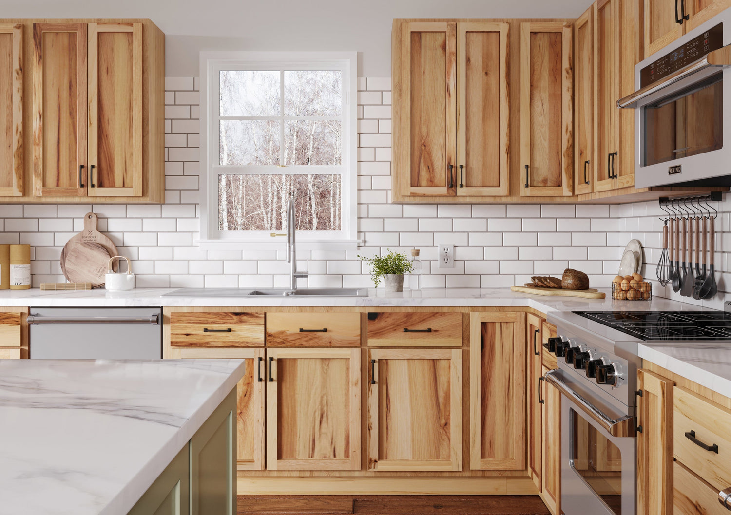 Rustic Hickory Kitchen Cabinets 10x10 L-Shaped Rustic Hickory Kitchen Cabinets - 10x10 L-Shaped Kitchen Design Layout