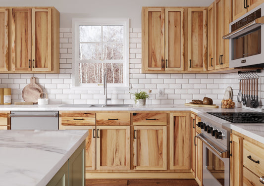 Rustic Hickory Kitchen Cabinets 10x10 L-Shaped Rustic Hickory Kitchen Cabinets - 10x10 L-Shaped Kitchen Design Layout